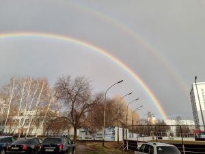 Жители Челнов увидели двойную радугу после дождя