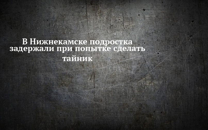 В Нижнекамске подростка задержали при попытке сделать тайник