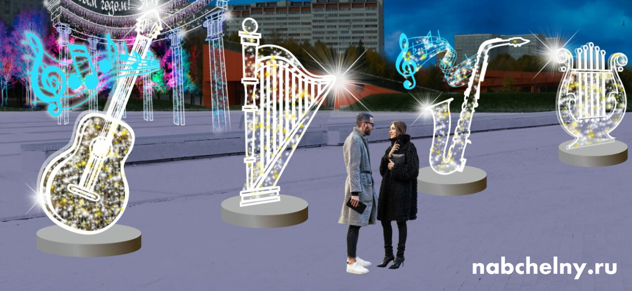 Стало известно, как будет выглядеть площадь «Азатлык» в Челнах к новогодним праздникам