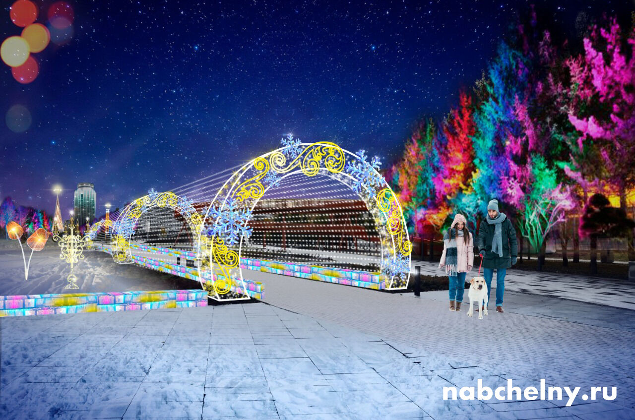 Стало известно, как будет выглядеть площадь «Азатлык» в Челнах к новогодним праздникам