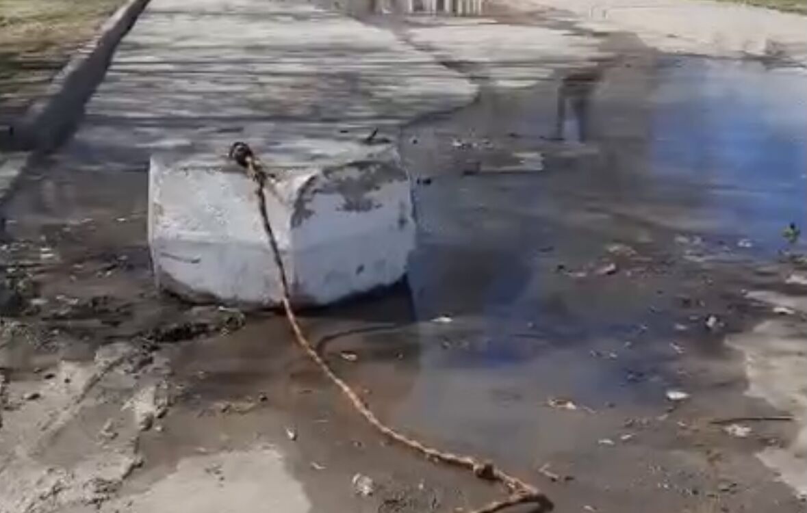 Алтынбаева с&nbsp;помощью авто отбуксировала бетонную клумбу