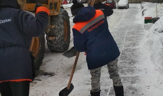 После обильных снегопадов жители Челнов сами выходили чистить дворы от снега