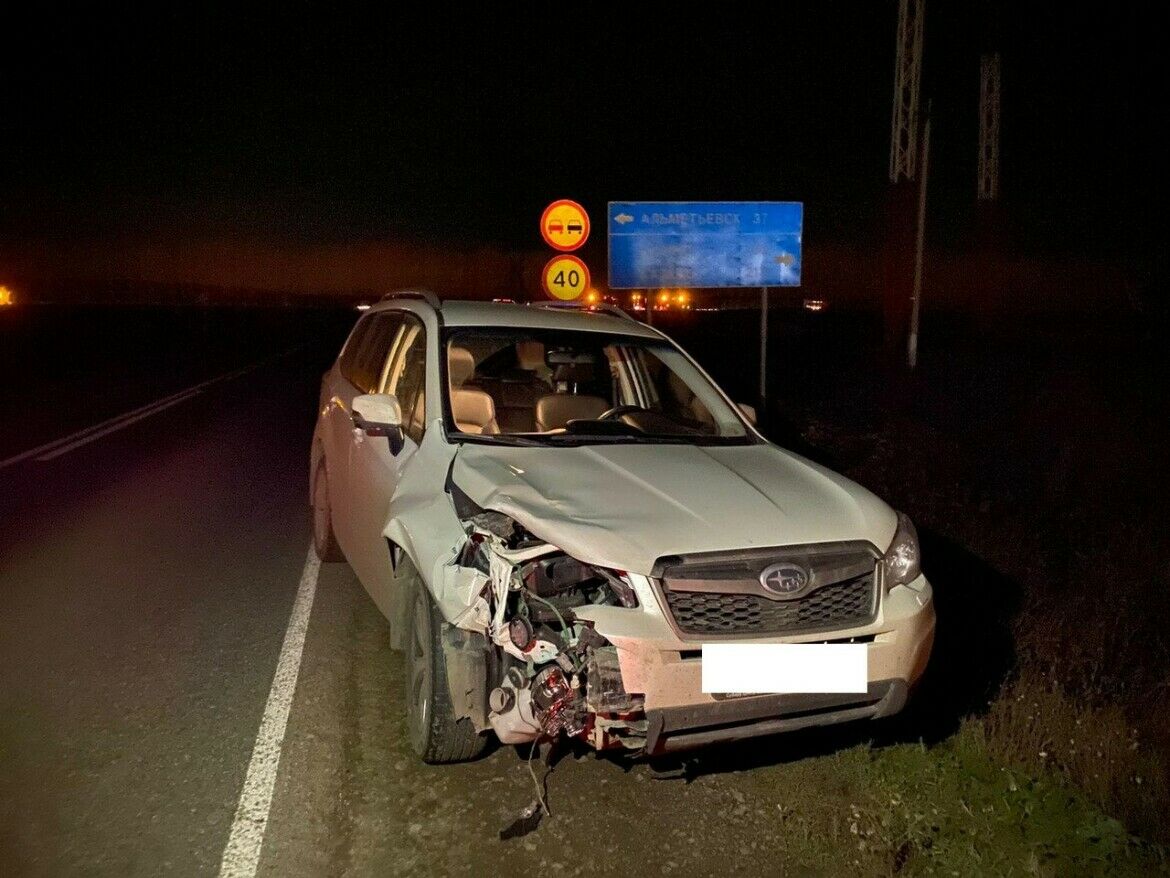 На трассе в Татарстане легковушка сбила дорожного рабочего