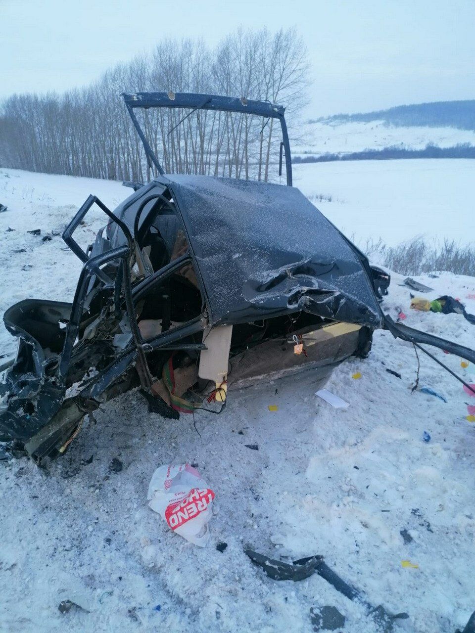 На&nbsp;трассе под Альметьевском произошло ДТП, где погиб водитель легковушки