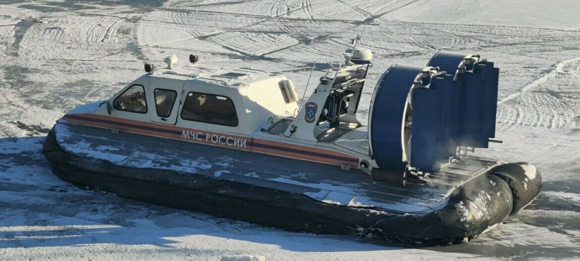 На Волге в Татарстане сотрудники МЧС спасли собаку, провалившуюся под лед