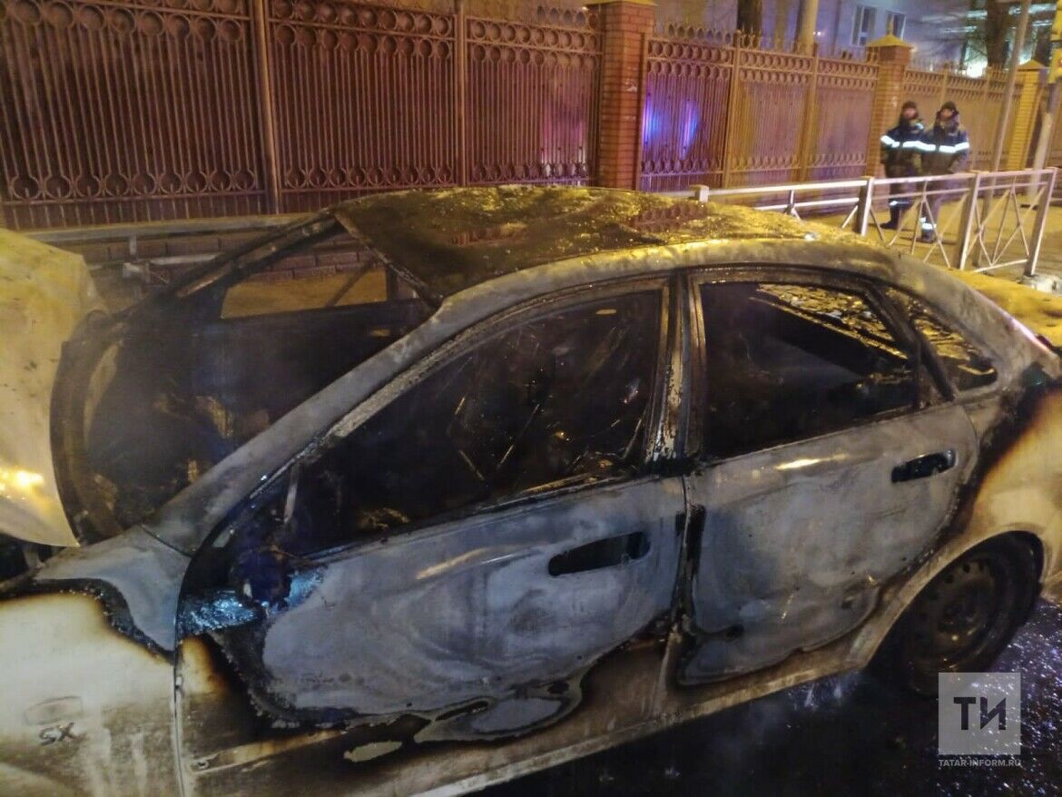 В   Татарстане на   ходу загорелась легковушка, водитель получил ожоги