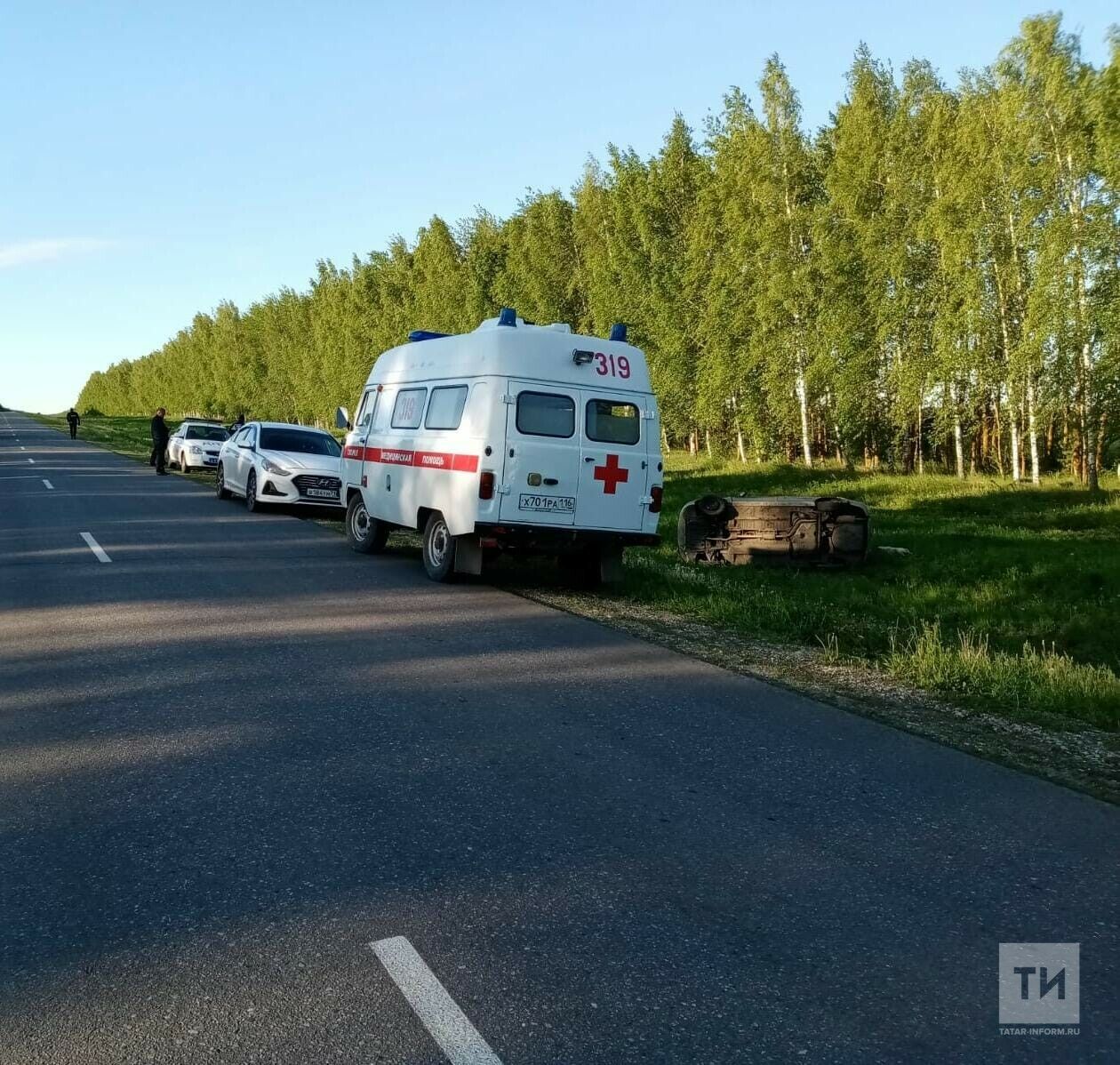 На&nbsp;трассе в&nbsp;РТ легковушка вылетела в&nbsp;кювет и&nbsp;перевернулась, водитель скончался