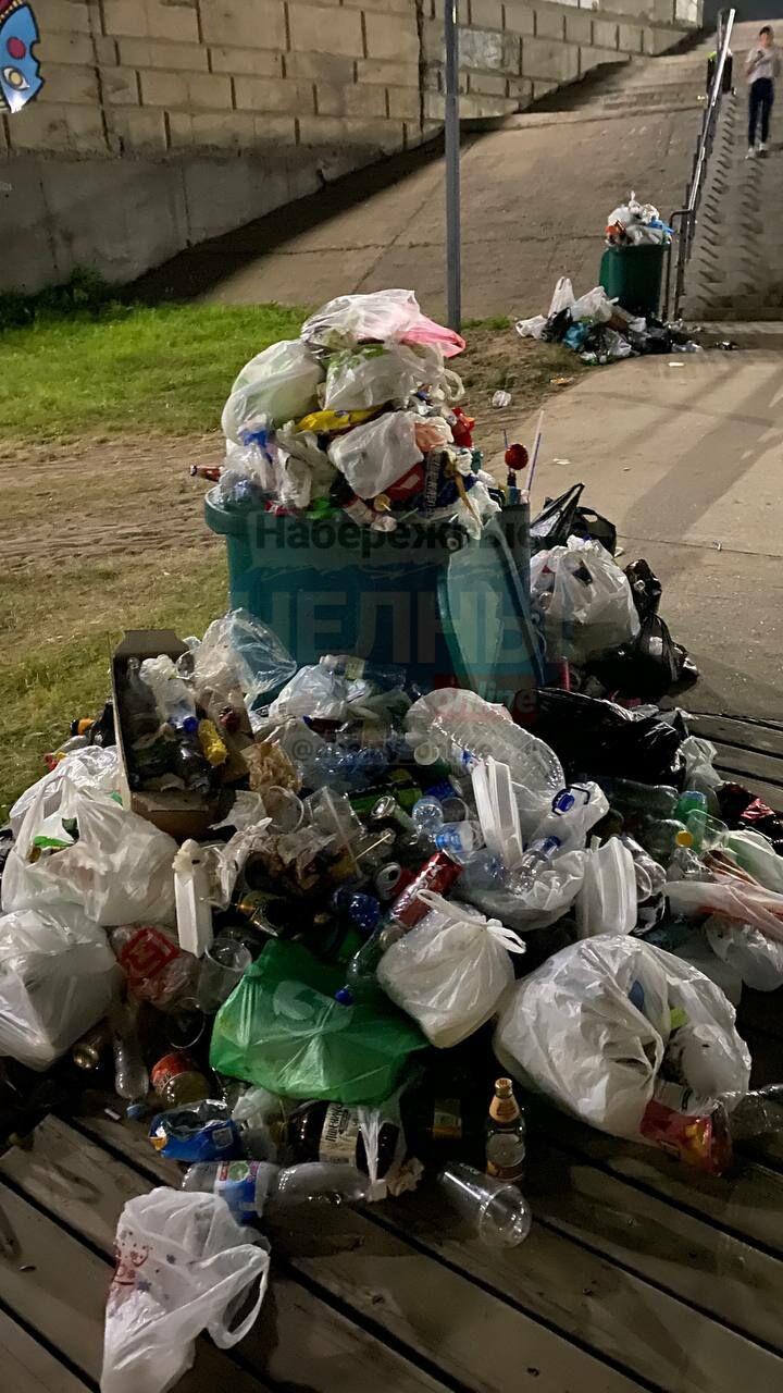Мэрия Челнов прокомментировала ситуацию со скопившимся мусором на набережной Тукая