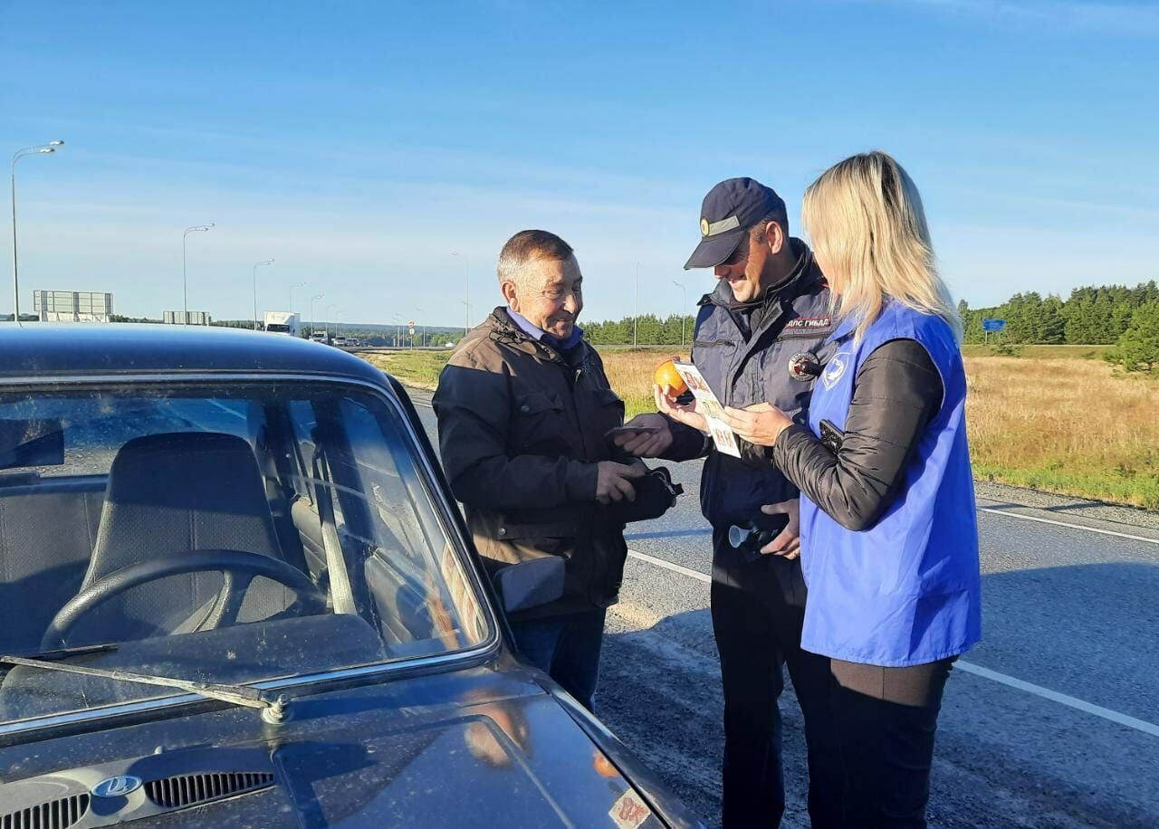 Инспекторы ГИБДД на дорогах Татарстана дарили водителям «витамины трезвости»