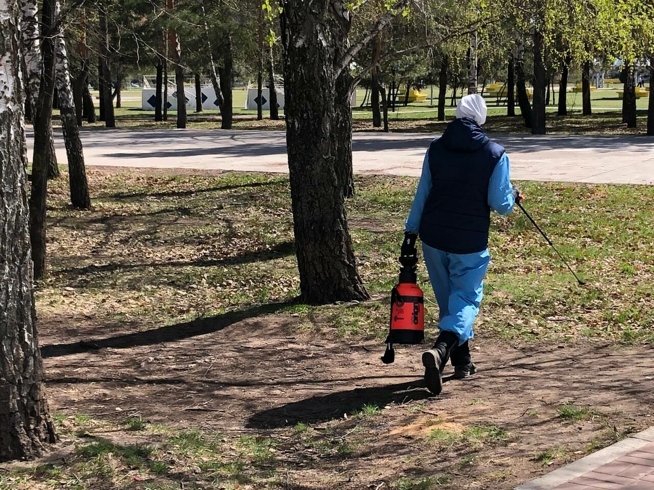 В&nbsp;парке Победы Набережных Челнов начались работы по&nbsp;обработке против клещей