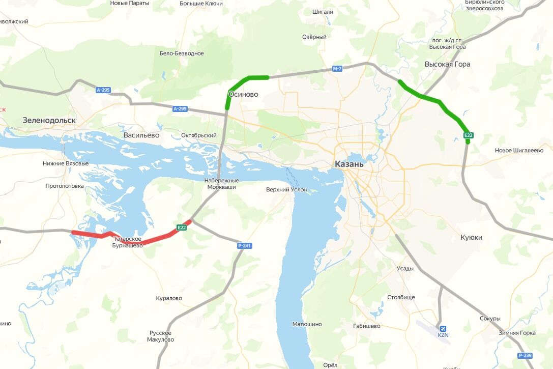 В Татарстане на участке трассы М-7 перестают действовать временные ограничения скорости 50 км/ч