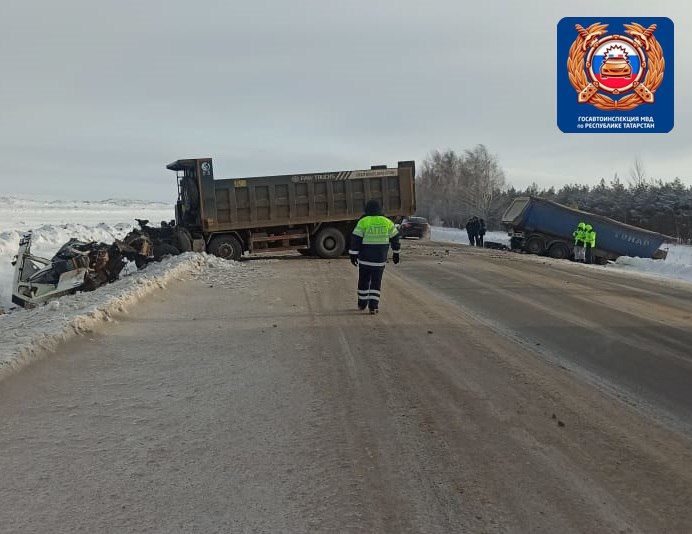 В РТ на трассе М-7 в лобовом столкновении двух грузовиков погибла пассажирка