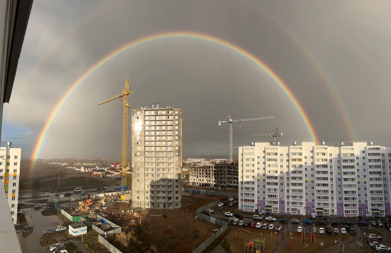 Жители Челнов увидели двойную радугу после дождя