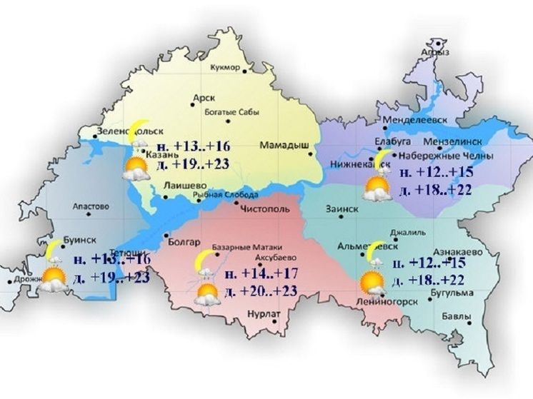В Татарстан вернулось тепло: 23 градуса и без осадков