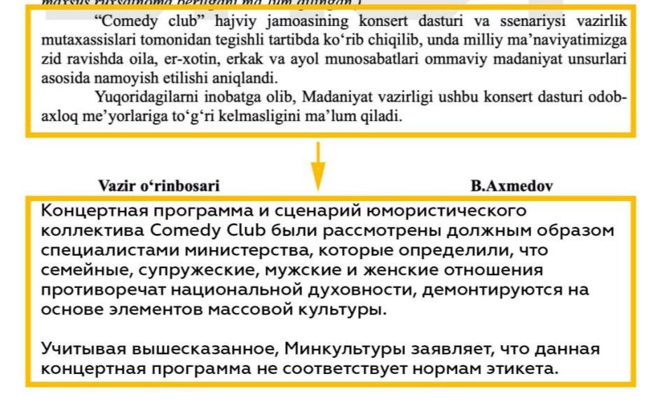 В Узбекистане запретили Comedy Club: шутки признали «противоречащими духовности»