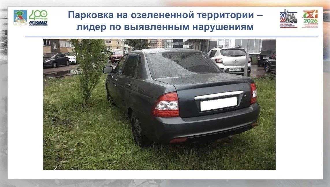 В Челнах за девять месяцев выявили почти 4 тысячи случаев парковки на газонах