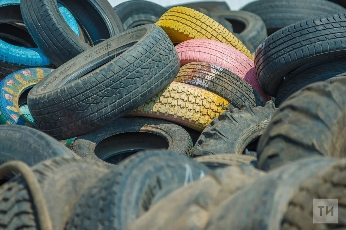 В Казани старые шины переработают в покрытие для прогулочной зоны