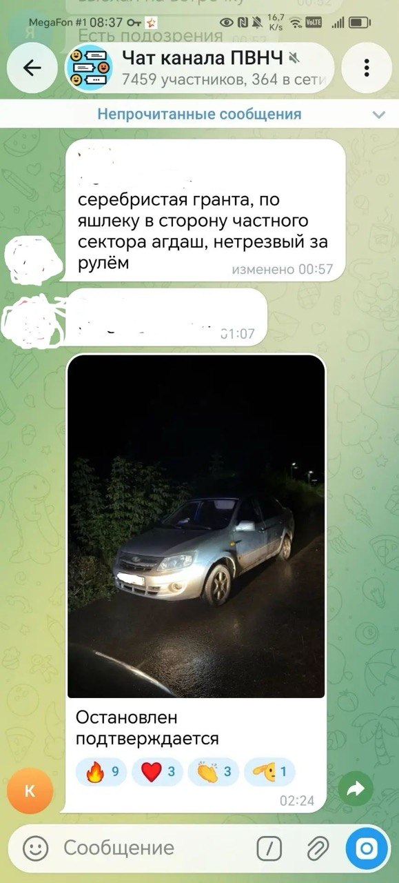 В Челнах сообщение в Telegram помогло остановить нетрезвого водителя