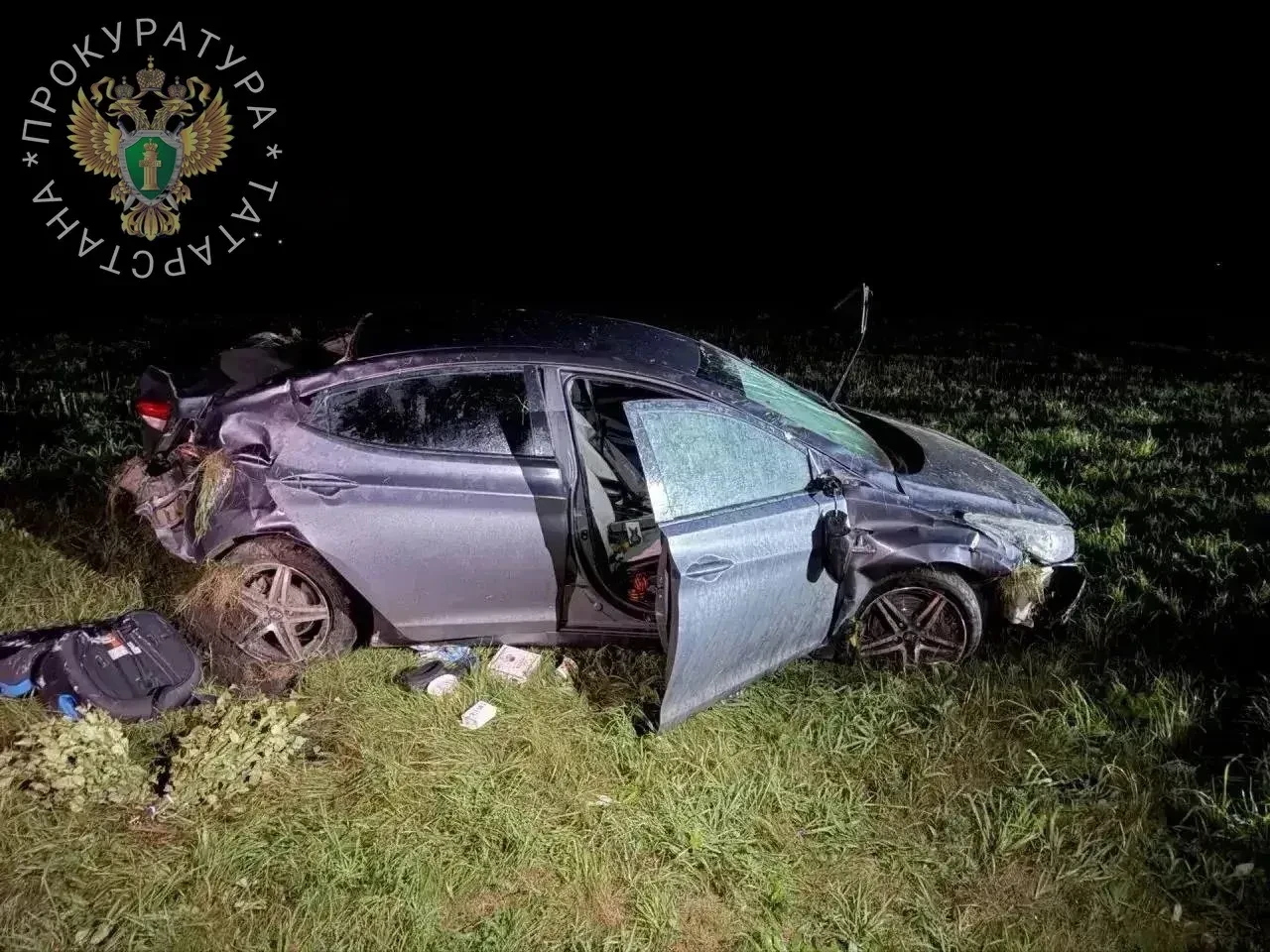 В Татарстане 13-летний пассажир Hyundai погиб в ДТП с опрокидыванием