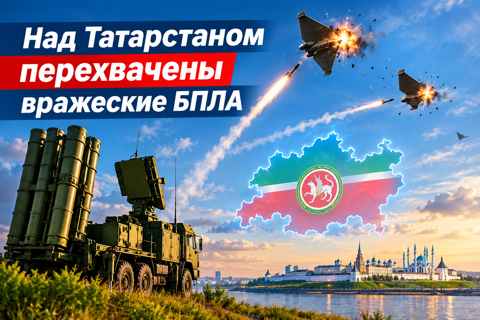 Над Татарстаном и Башкортостаном перехвачены вражеские БПЛА: данные Минобороны