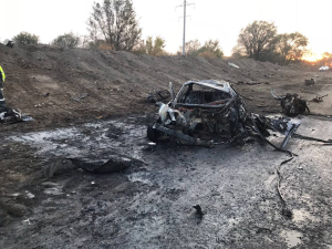 В Тольятти Infiniti сгорел после ДТП: погибли трое, включая подростка