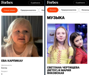 4-летняя блогер Ева Карпикау вошла в список Forbes «30 до 30»