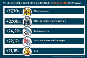 Инфляция в Татарстане замедлилась в апреле 2025 года до 10,7%