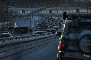 Казань сковали 8-балльные пробки: Мамадышский тракт встал